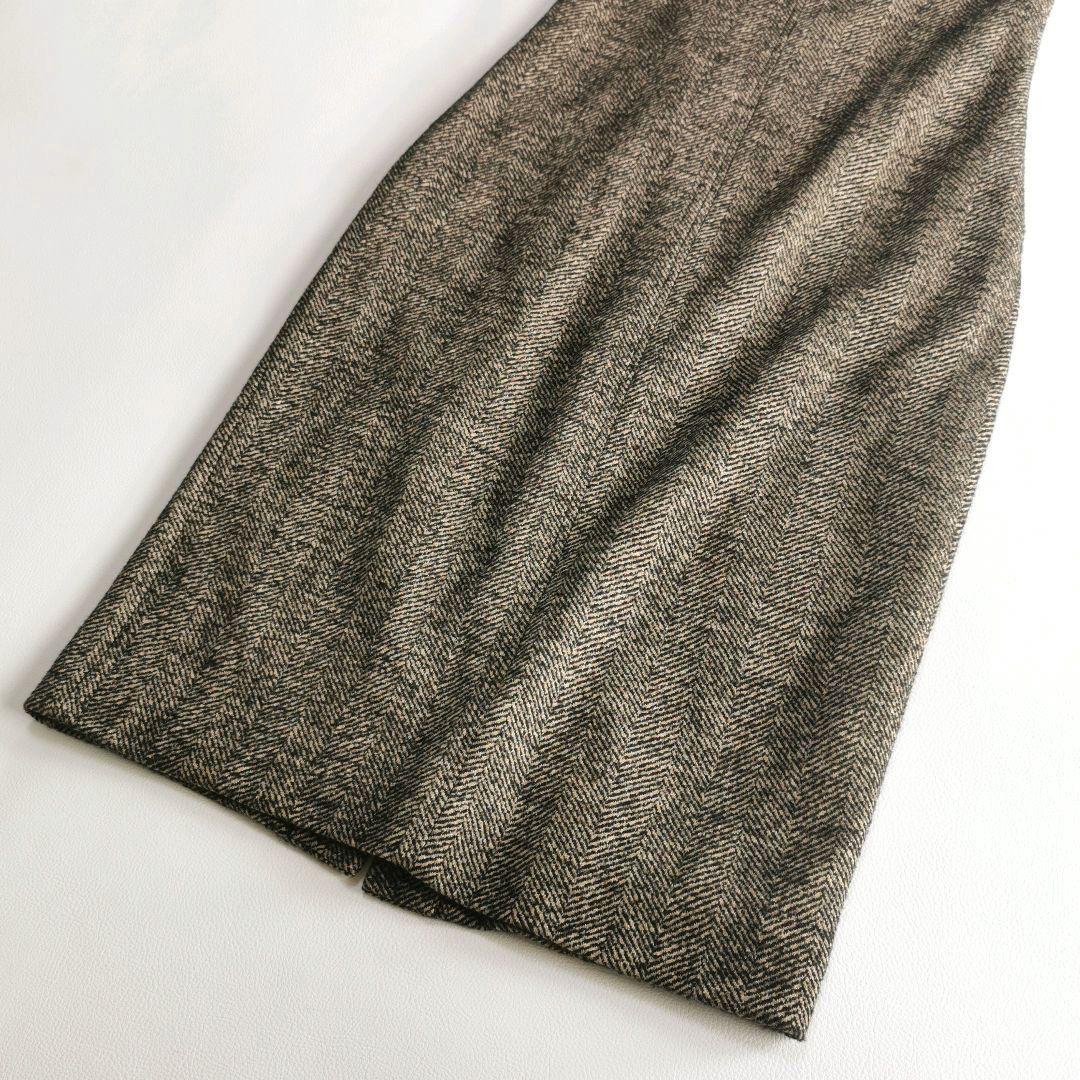 高級白タグ【美品✨】マックスマーラ　ツイードワンピース ヘリンボーン L