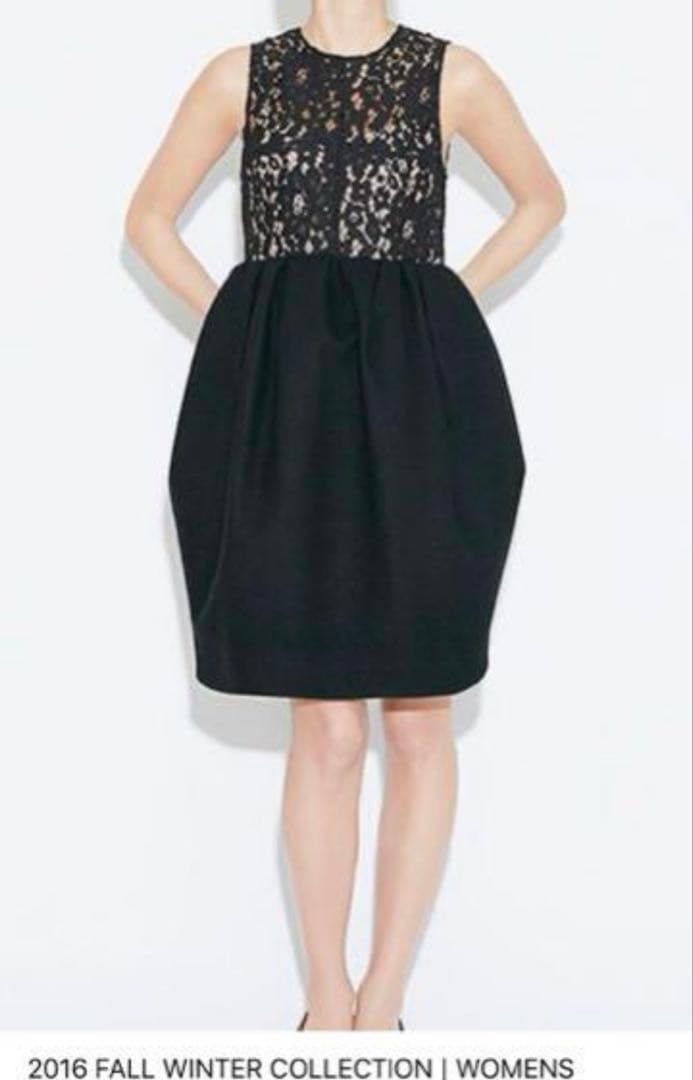 ち*ん様 美品 YOKO CHAN コクーンワンピース レースドレス 40 黒