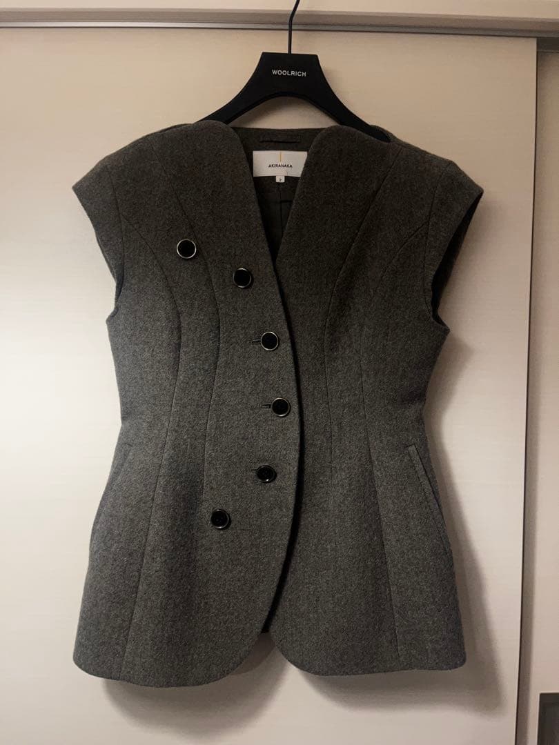 す*ん様 AKIRANAKA グレー ダブルボタン ベスト サイズ2