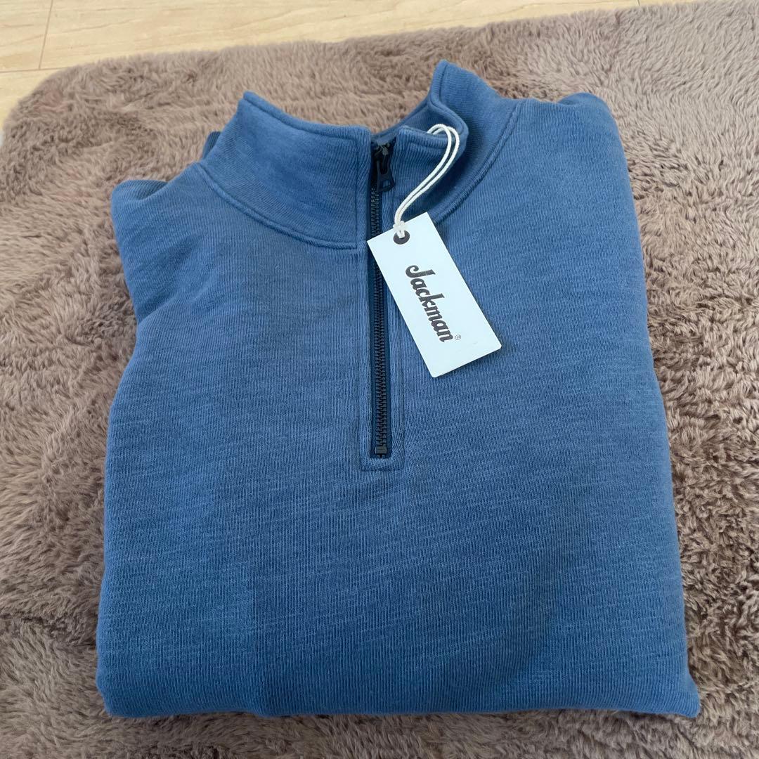 Jackmanブルー ハーフジップ トレーナー　新品未使用品