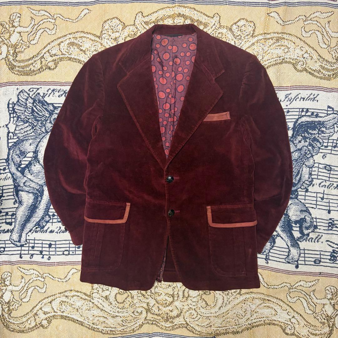 70s USA製 ベロア レザー テーラードジャケット60s 50s