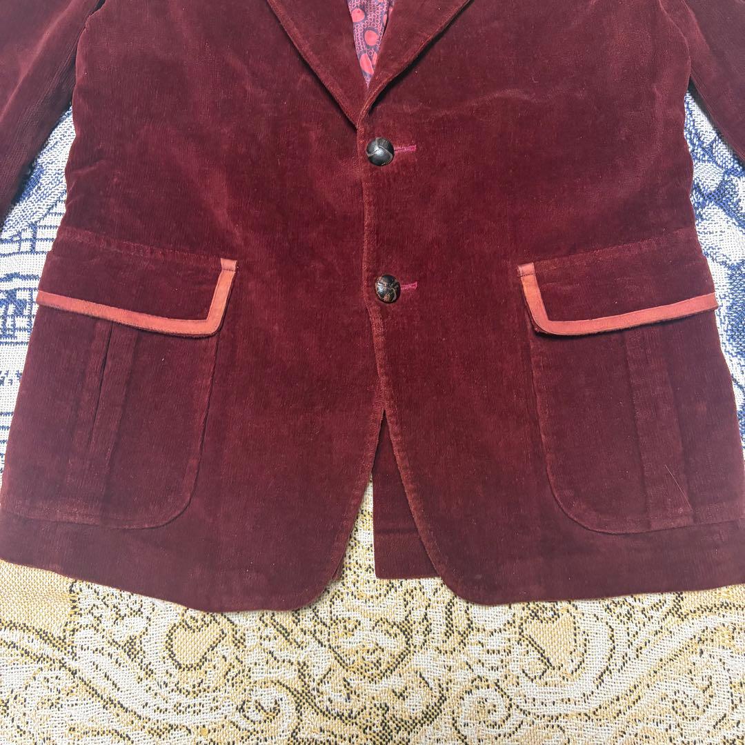 70s USA製 ベロア レザー テーラードジャケット60s 50s