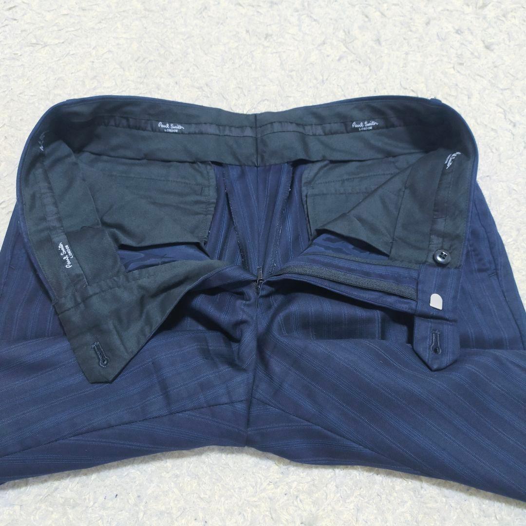 【紳士の装い】ポールスミス×ロロピアーナ・スーツ・4シーズン・紺ストライプ・M