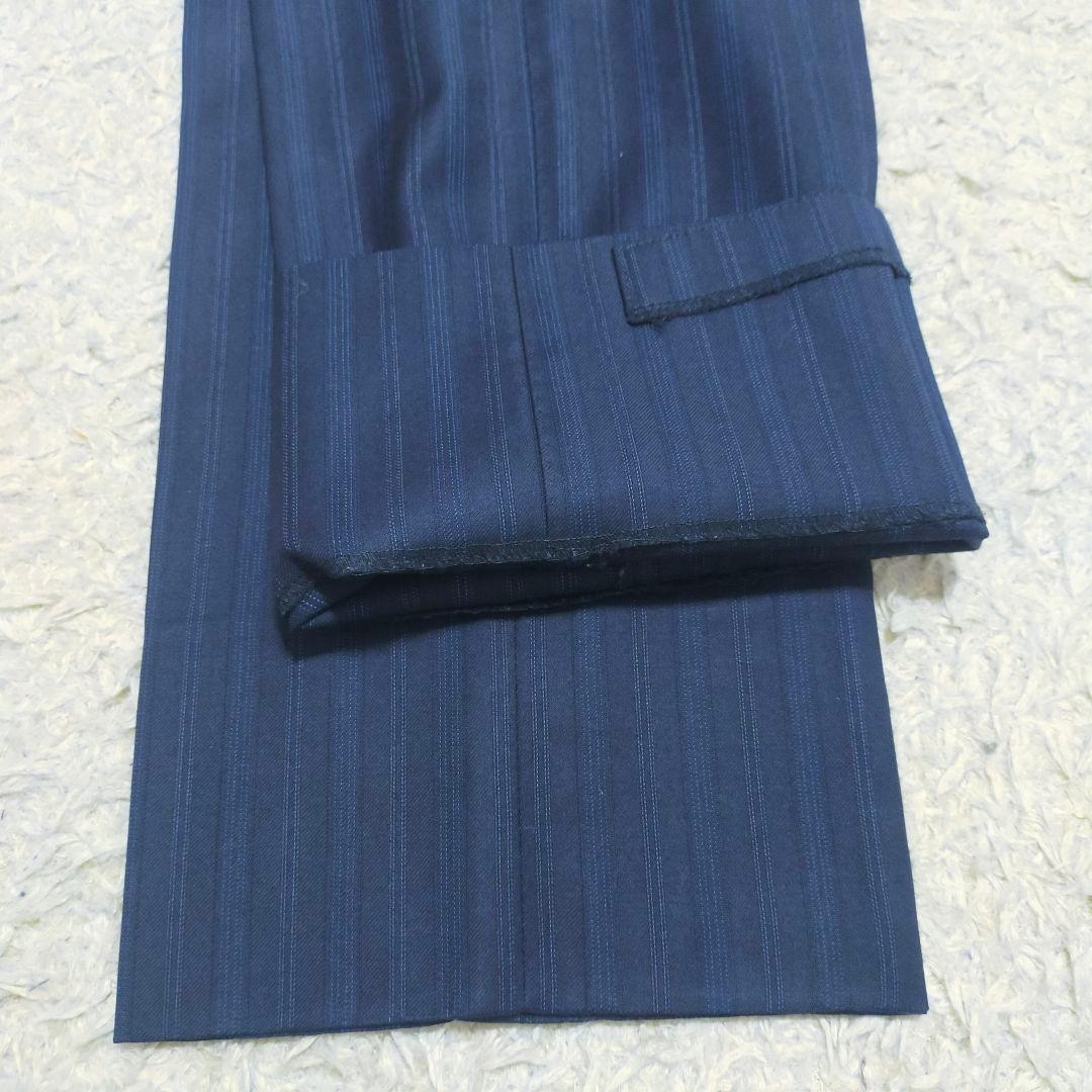 【紳士の装い】ポールスミス×ロロピアーナ・スーツ・4シーズン・紺ストライプ・M