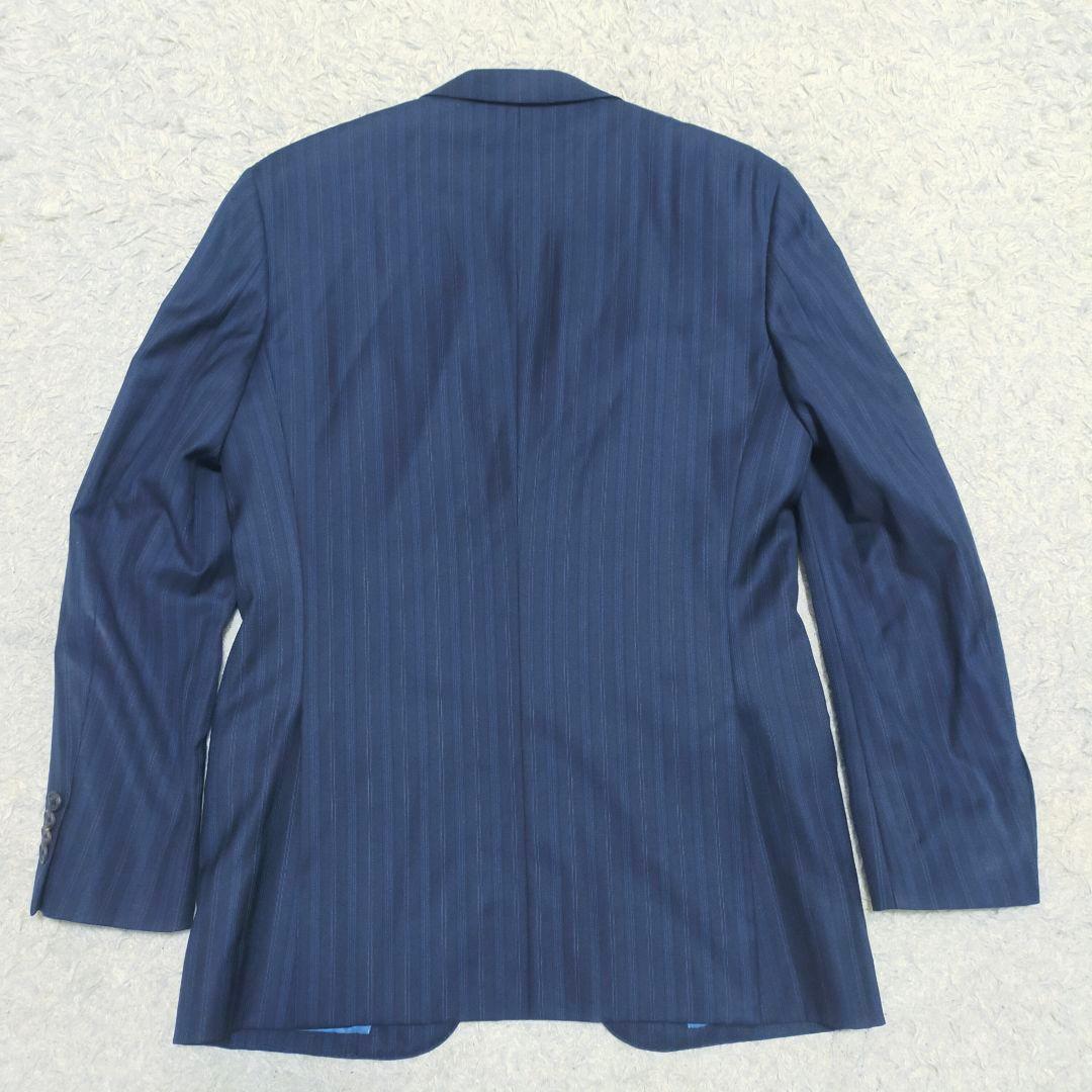 【紳士の装い】ポールスミス×ロロピアーナ・スーツ・4シーズン・紺ストライプ・M