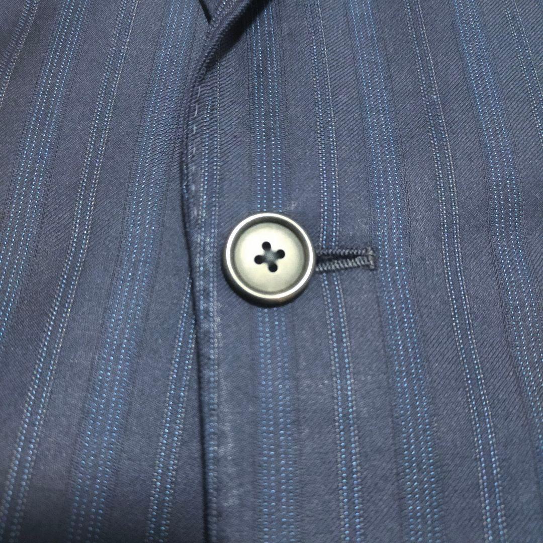 【紳士の装い】ポールスミス×ロロピアーナ・スーツ・4シーズン・紺ストライプ・M