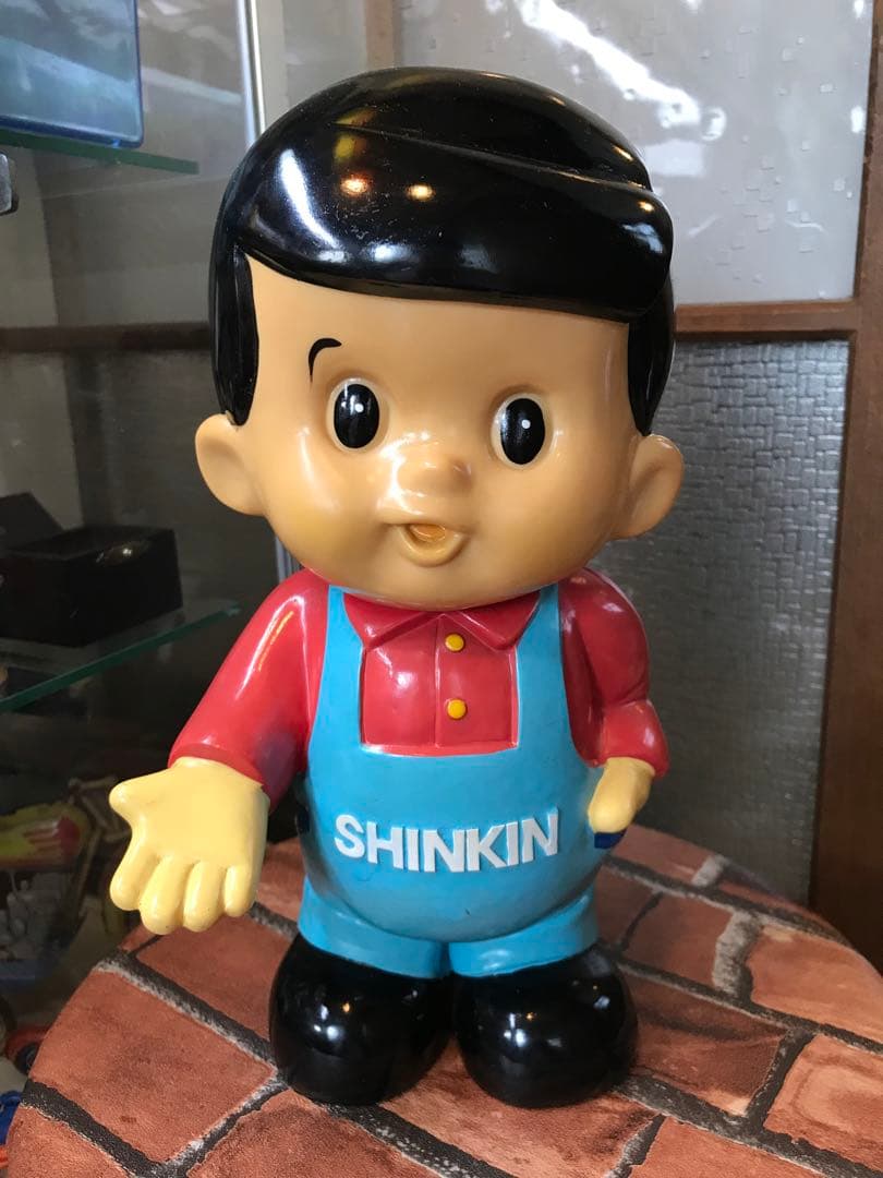 昭和 レトロ 信ちゃん カウンター ソフビ 置物 店頭用 信用金庫 レトロ雑貨