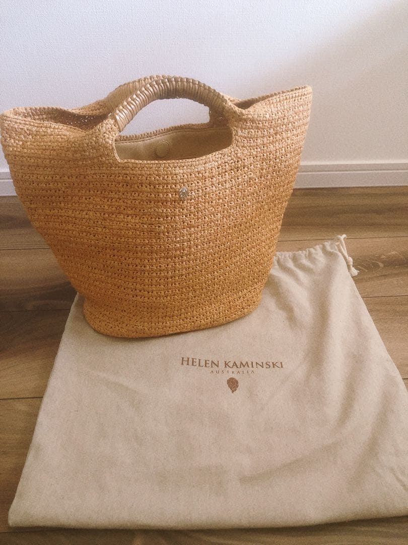 ヘレンカミンスキー ラフィアバッグ かごバッグ ハンドバッグ トートバッグ 袋付