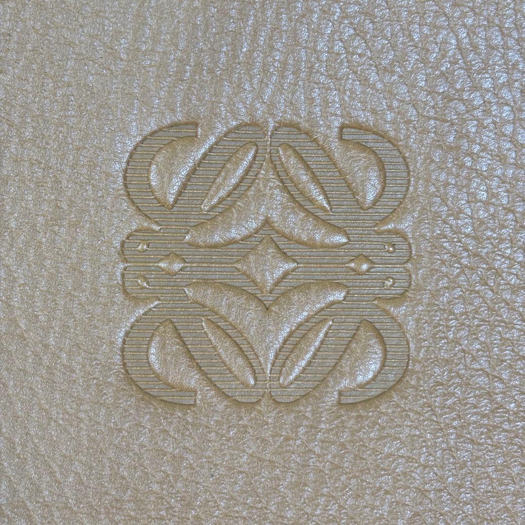 美品 ロエベ クラッチバッグ セカンドバッグ アナグラム ロゴ レザー ブラウン