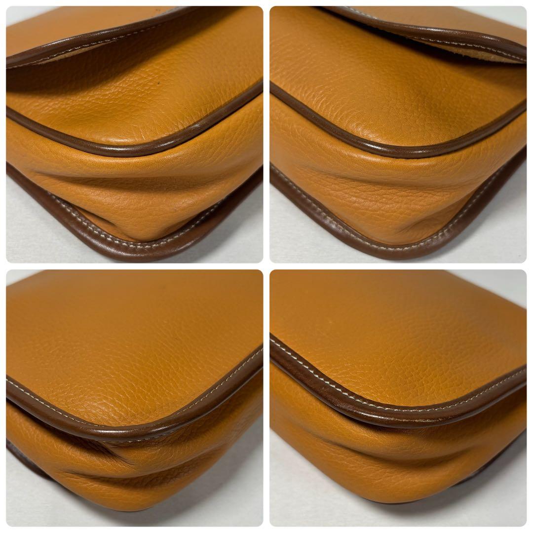 美品 ロエベ クラッチバッグ セカンドバッグ アナグラム ロゴ レザー ブラウン