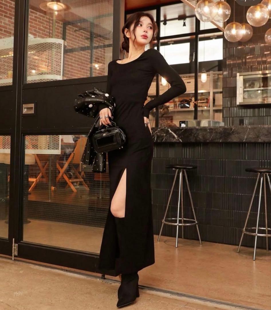 未使用★Darich バックオープンレースロングワンピース　ブラック