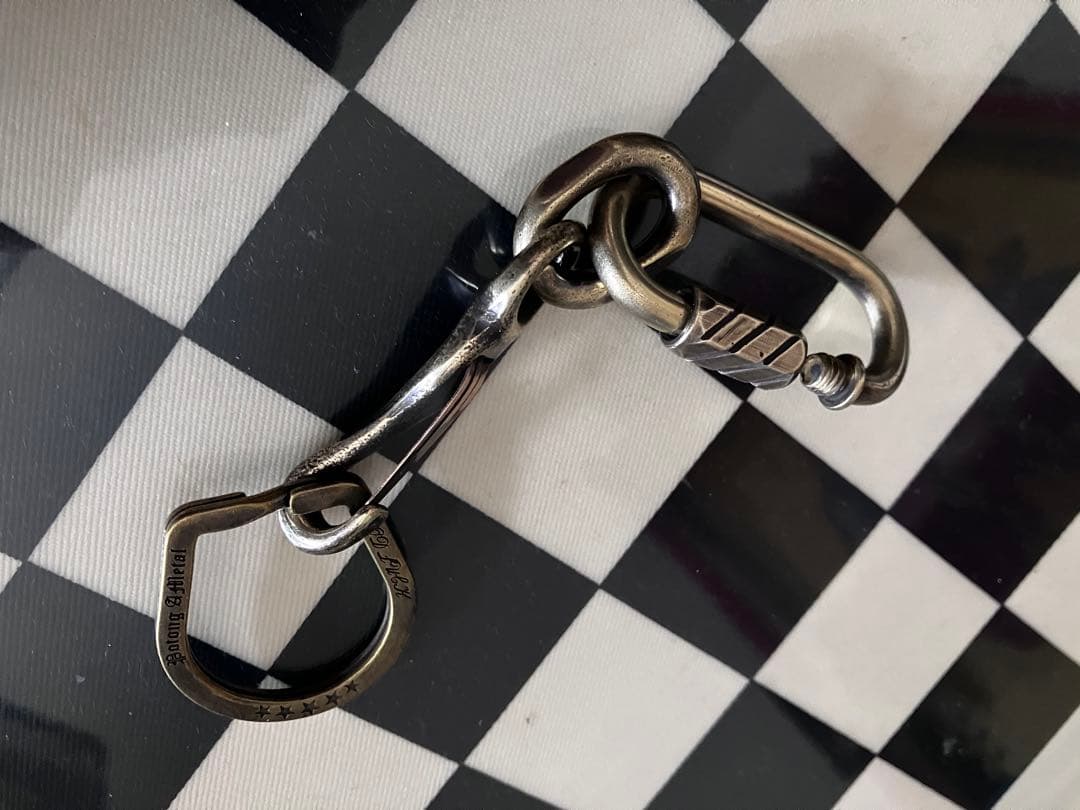 ブラス製刻印入りカラビナ　north&juddナスカン　ホースシューキーリング