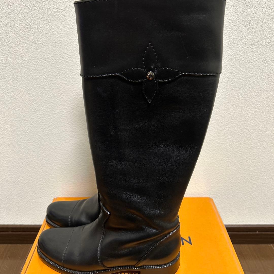 ♡LOUIS VUITTONフラワーモチーフレザー ロングブーツ36 1/2♡