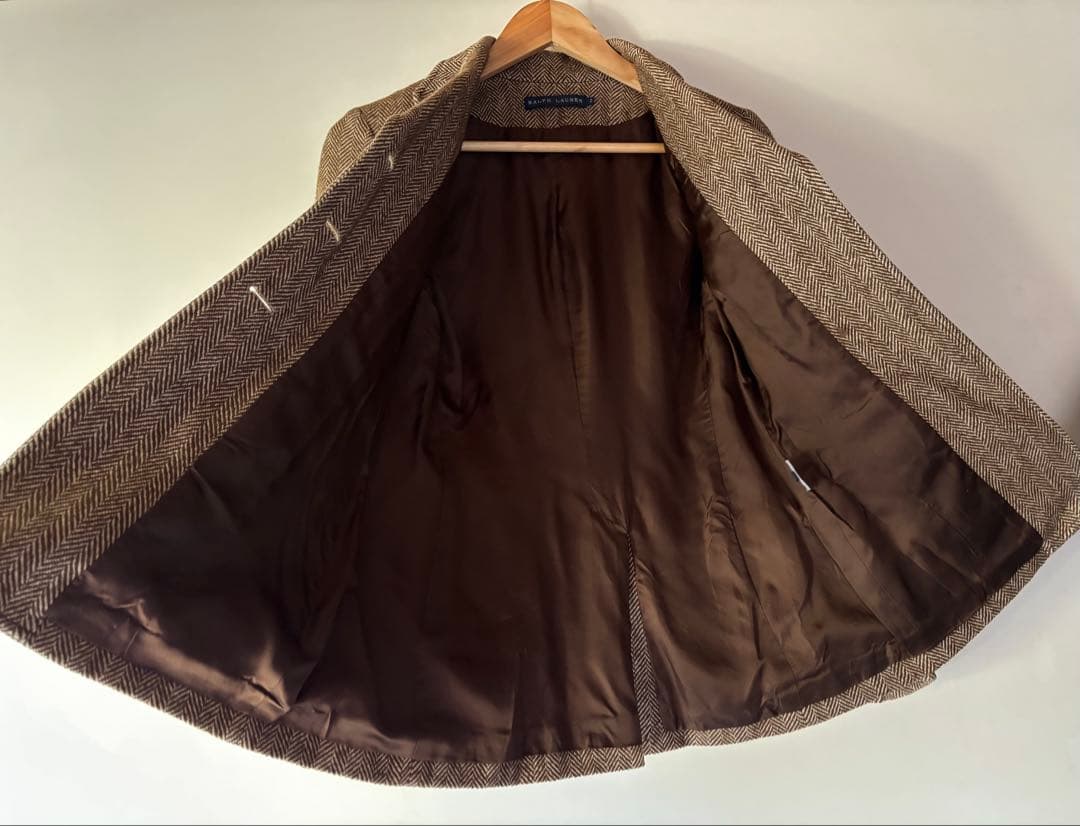 ❤︎ ラルフローレン イタリー製 ヘリンボーン 絹混ウールジャケット サイズ2