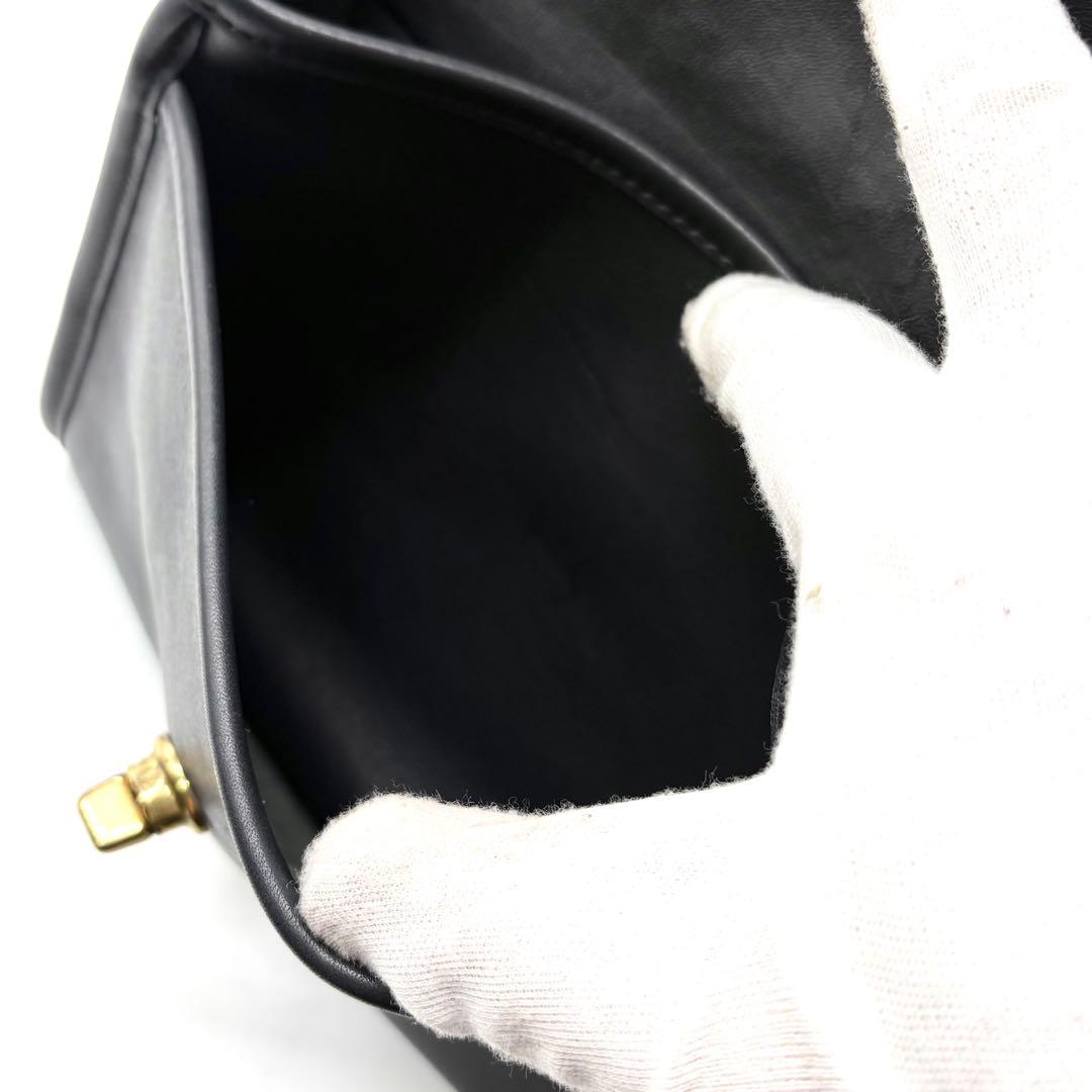 美品✨オールドコーチ 2way ショルダーバッグ ハンド レザー ネイビー