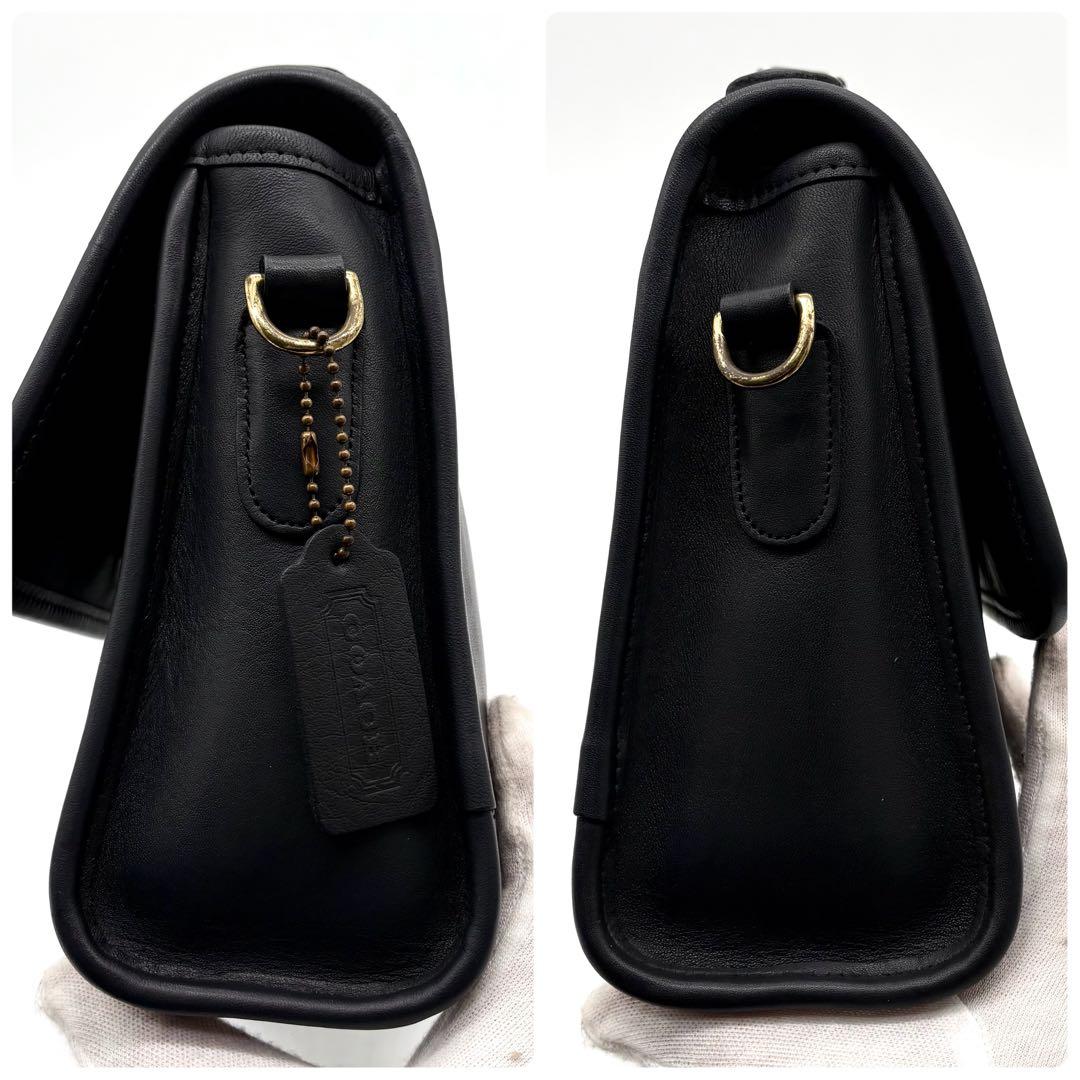 美品✨オールドコーチ 2way ショルダーバッグ ハンド レザー ネイビー