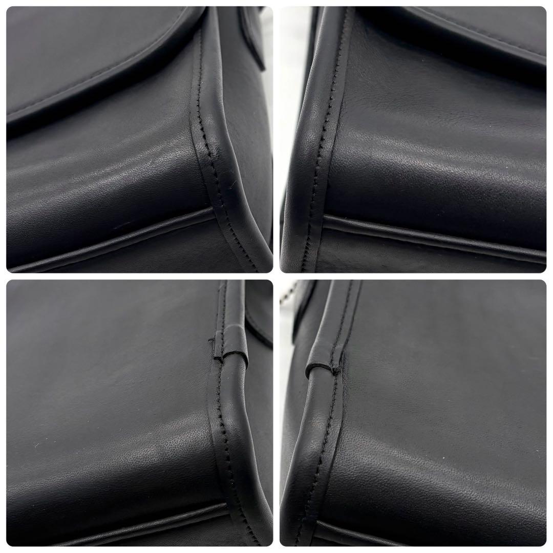 美品✨オールドコーチ 2way ショルダーバッグ ハンド レザー ネイビー