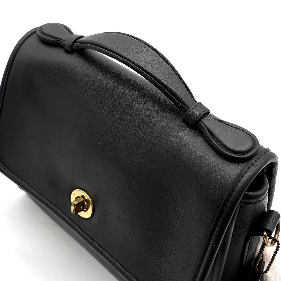 美品✨オールドコーチ 2way ショルダーバッグ ハンド レザー ネイビー