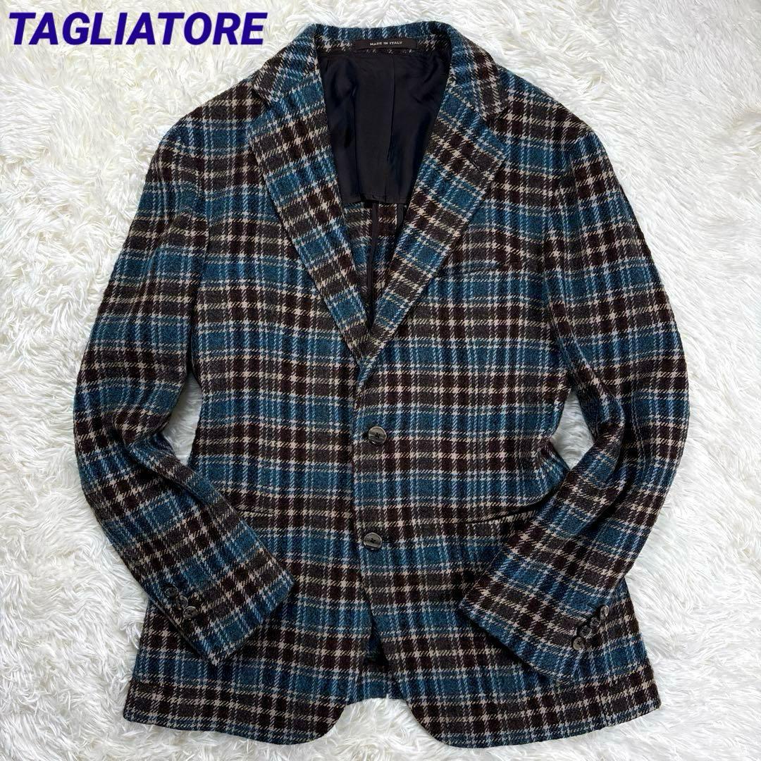 タリアトーレ　ツイード　テーラードジャケット　チェック　イタリア製　ウール　46