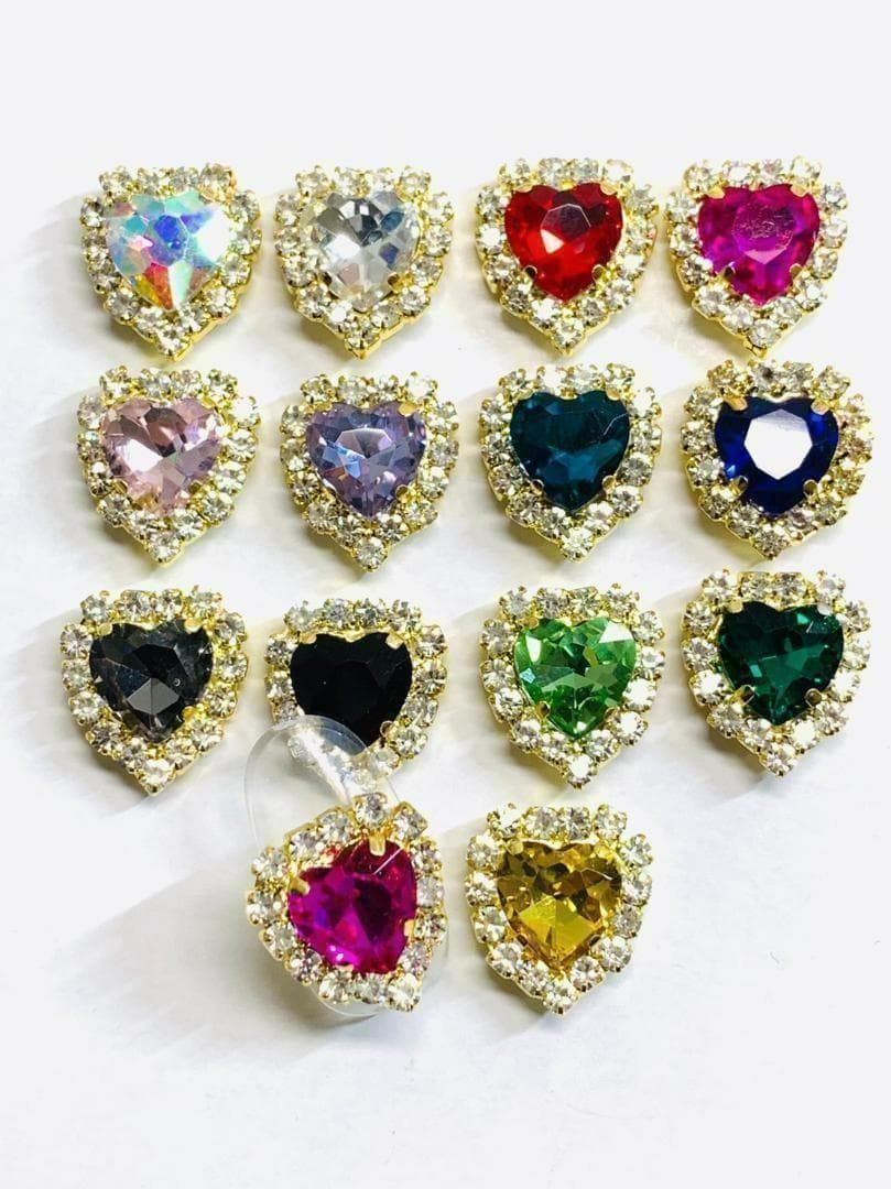 ハート ビジュー　ネイル パーツ　デコ　レジン ミニチュア　ゴールド　平成女児