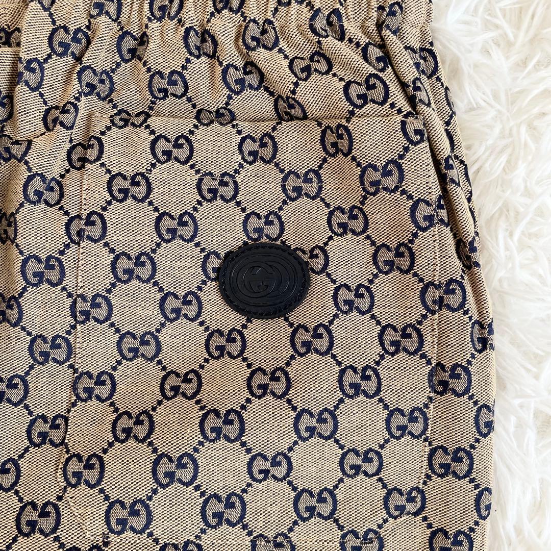 未使用級　グッチ　大きいサイズ2XL　カジュアルパンツ　GG　レザー　ベージュ