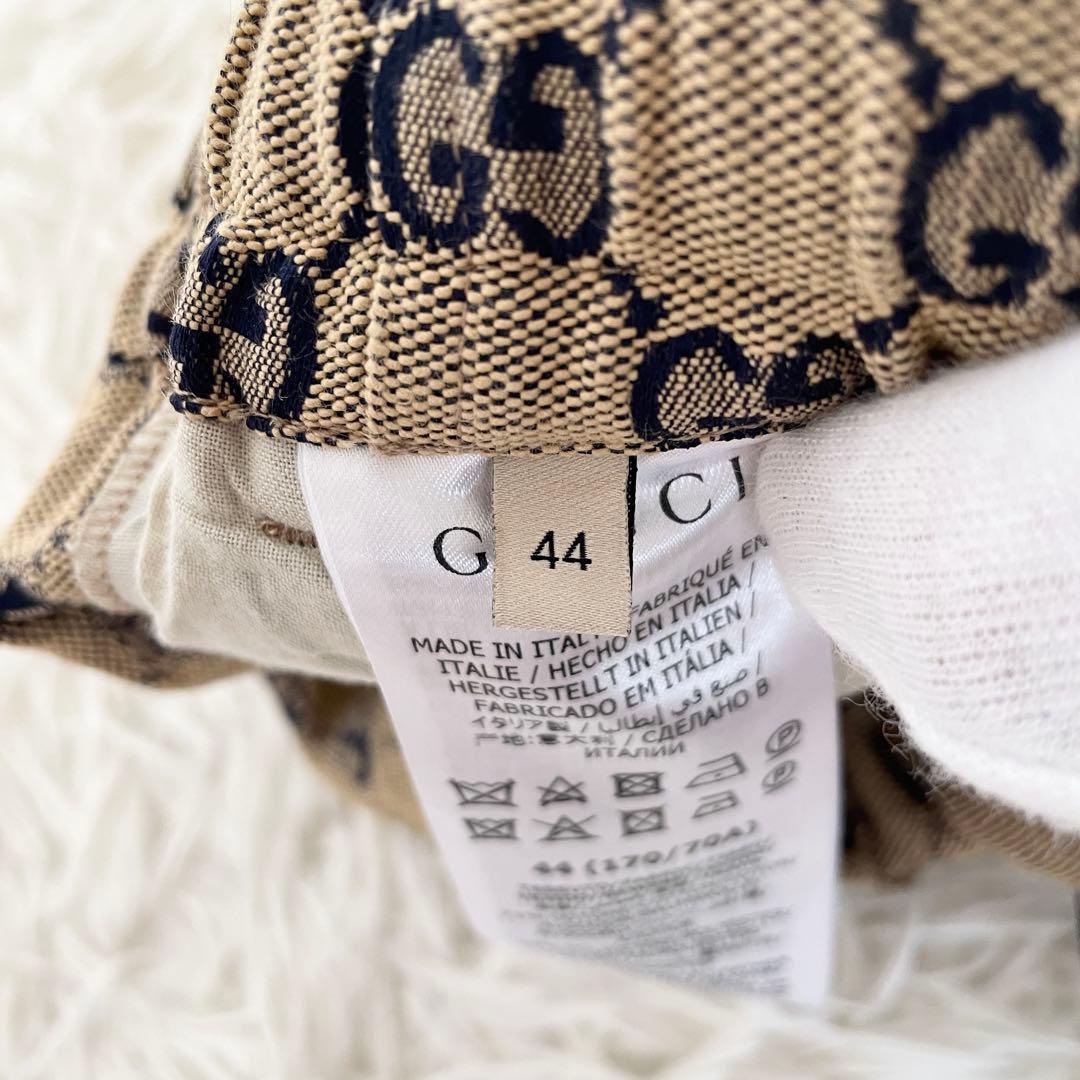 未使用級　グッチ　大きいサイズ2XL　カジュアルパンツ　GG　レザー　ベージュ