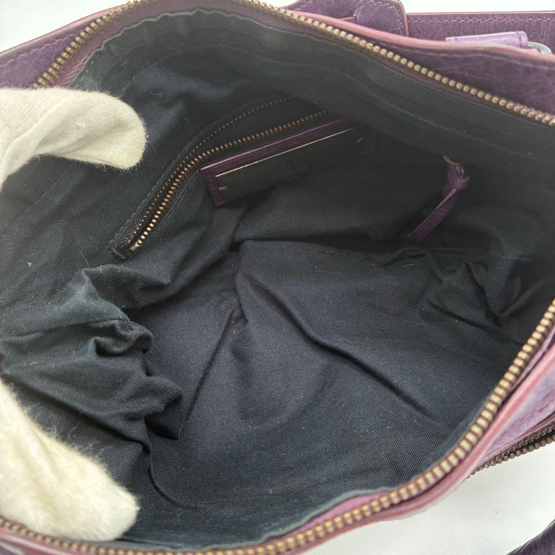 希少 BALENCIAGA ザ・ファースト 2way ハンドバッグ パープル