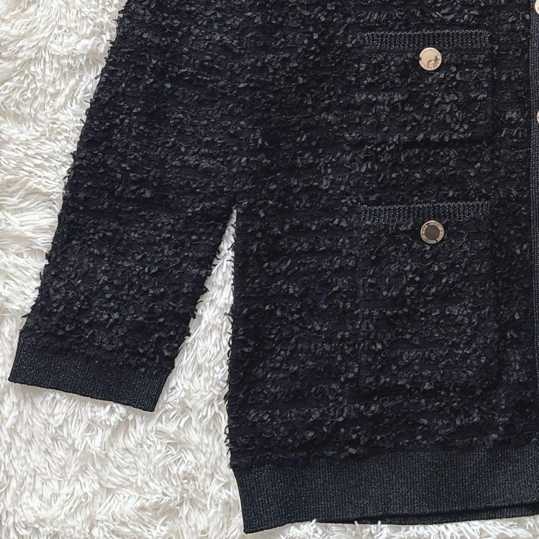 【未使用】グレースコンチネンタル 24AW ツイードバイカラーニットカーディガン