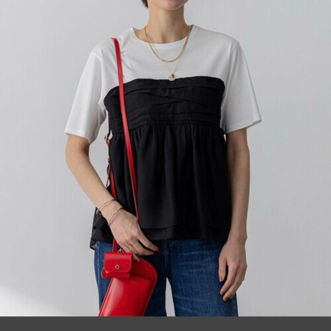 ひー様　試着のみ　2025 23区　46 オーガンジービスチェコンビ カットソー