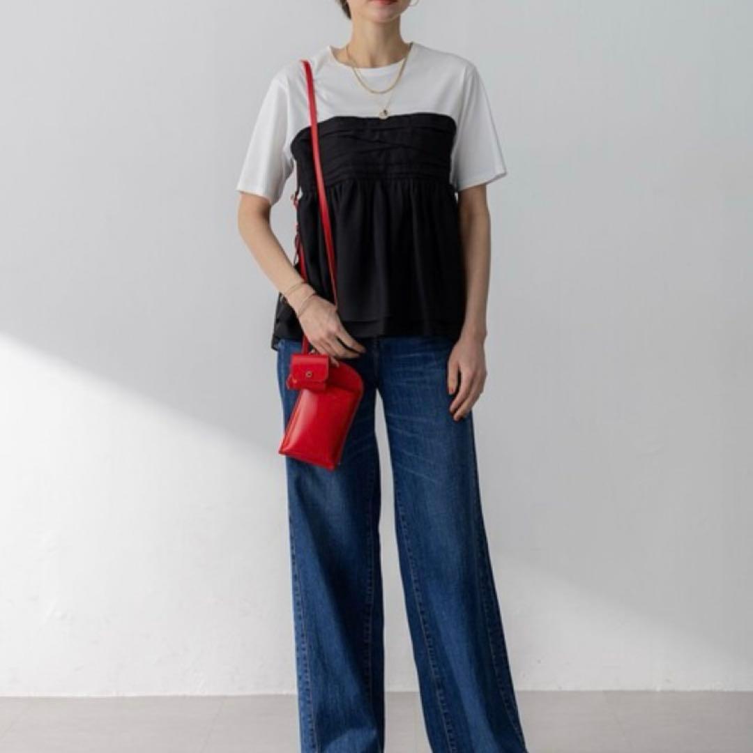 ひー様　試着のみ　2025 23区　46 オーガンジービスチェコンビ カットソー