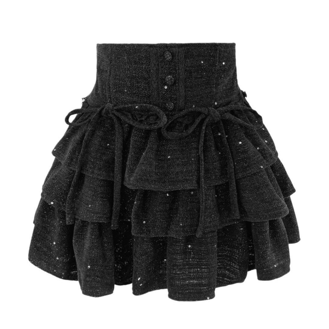 ハニーミュウ イモちゃん ツイードティアードフリルスカート