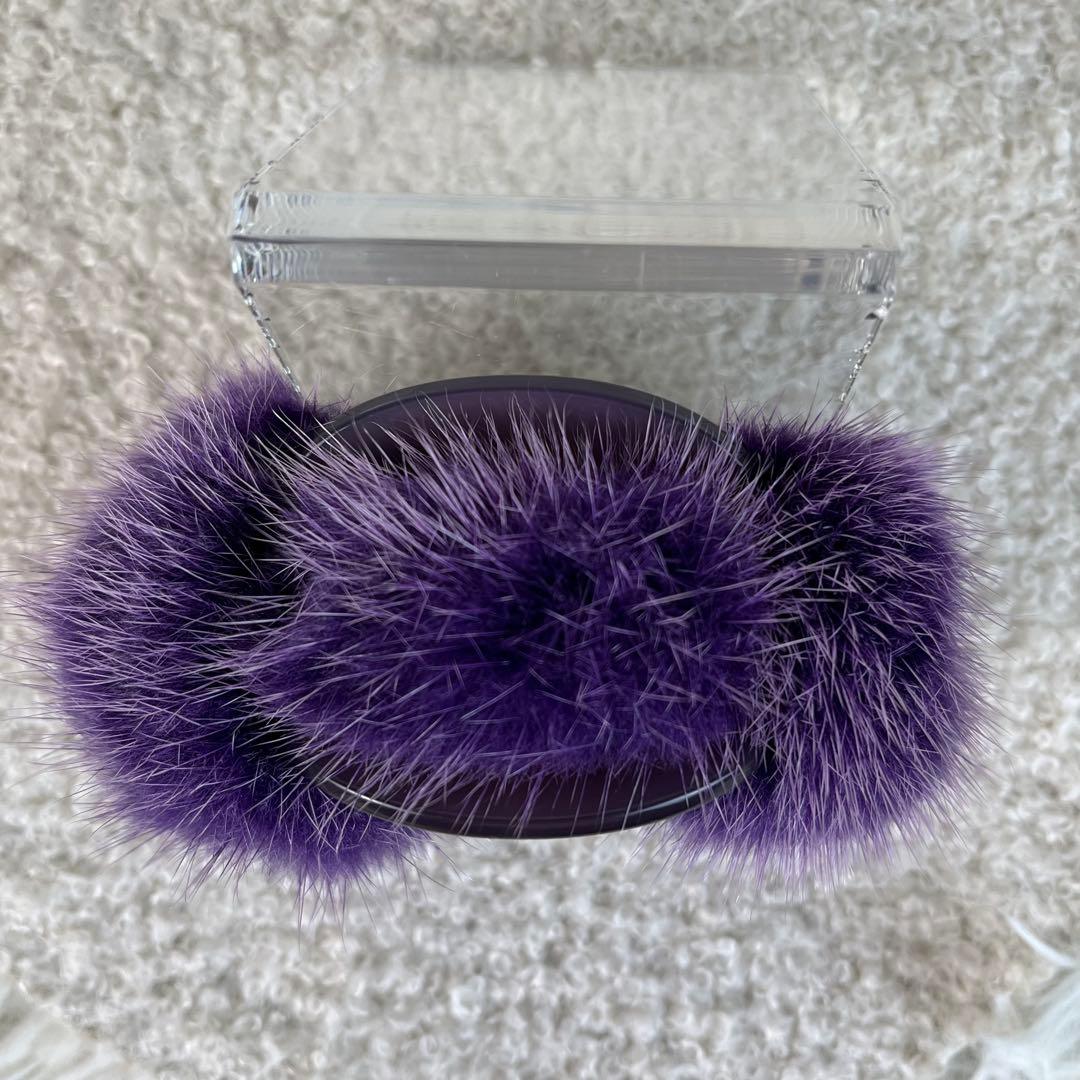 美品　ALEXANDRE DE PARIS ヘアクリップ　ミンクファー　パープル