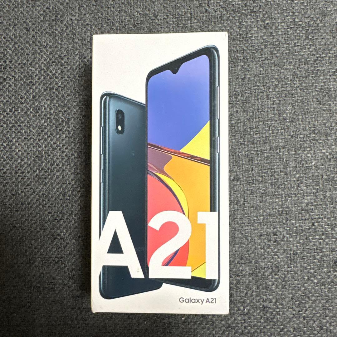 スマートフォン GalaxyA21 ブラック クリアケース付き　取扱説明書付き