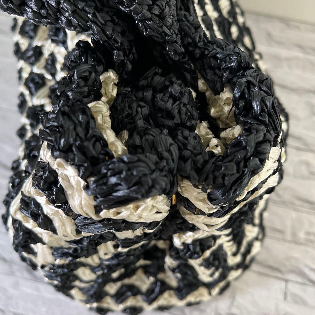 PRADA プラダ ラフィア クロケット カナパ トートバッグ