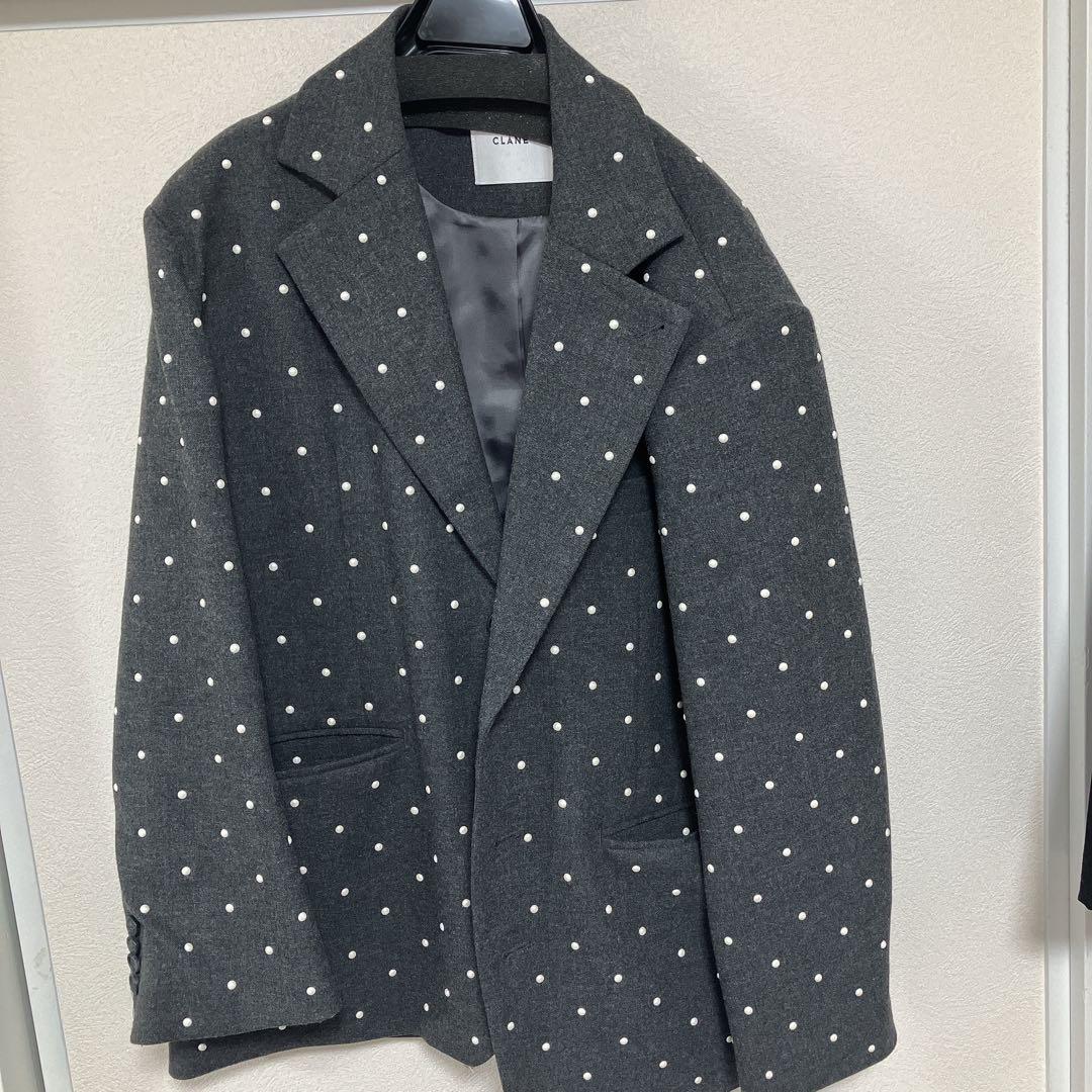 a*n様 完売品　CLANEクラネ パールドットジャケット サイズ1 グレー
