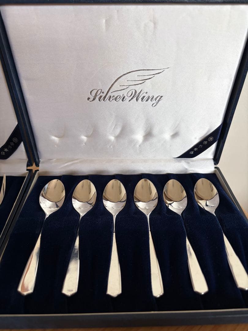 徳力本店 Silver Wing 銀製スプーン＆フォーク 各6本セット 箱入り