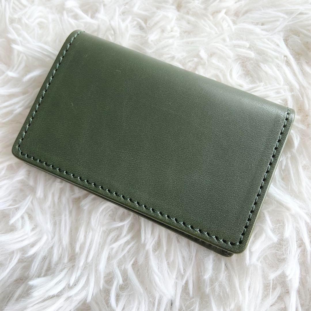 未使用級　エンダースキーマ　名刺入れ　カードケース　オールレザー　グリーン