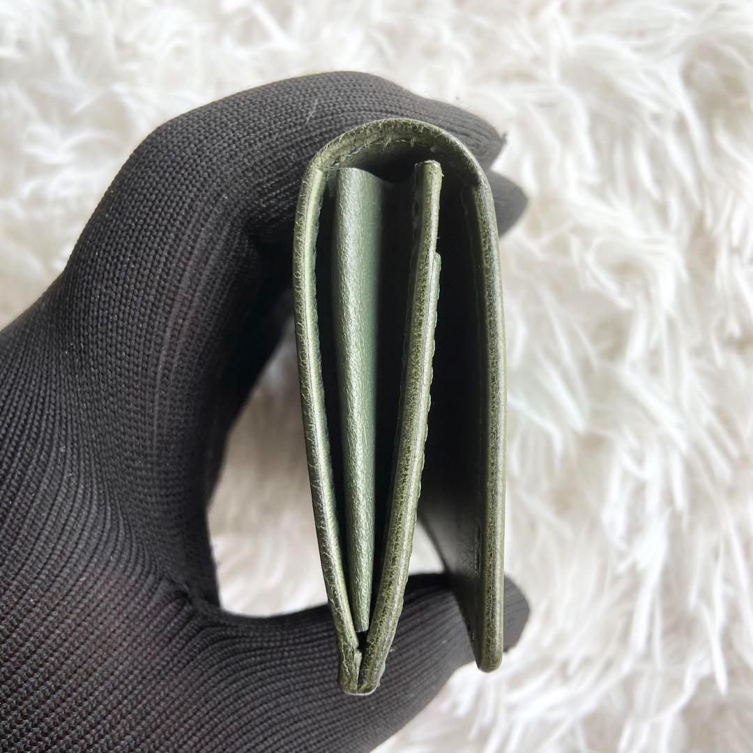 未使用級　エンダースキーマ　名刺入れ　カードケース　オールレザー　グリーン