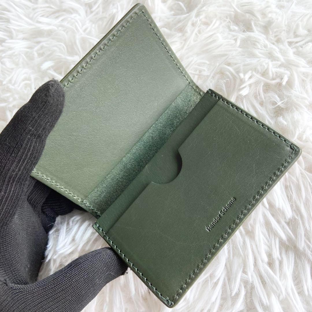 未使用級　エンダースキーマ　名刺入れ　カードケース　オールレザー　グリーン