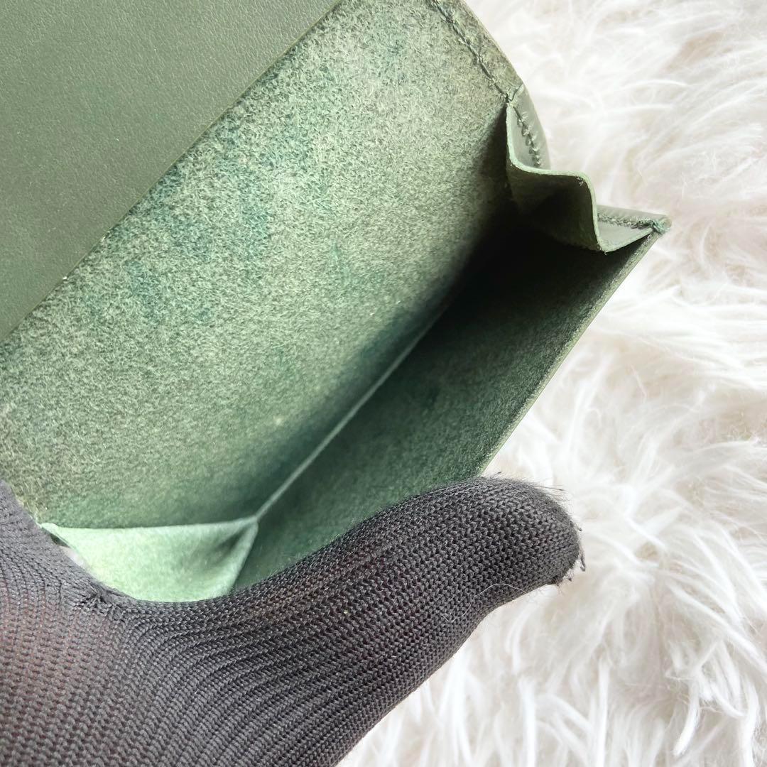 未使用級　エンダースキーマ　名刺入れ　カードケース　オールレザー　グリーン