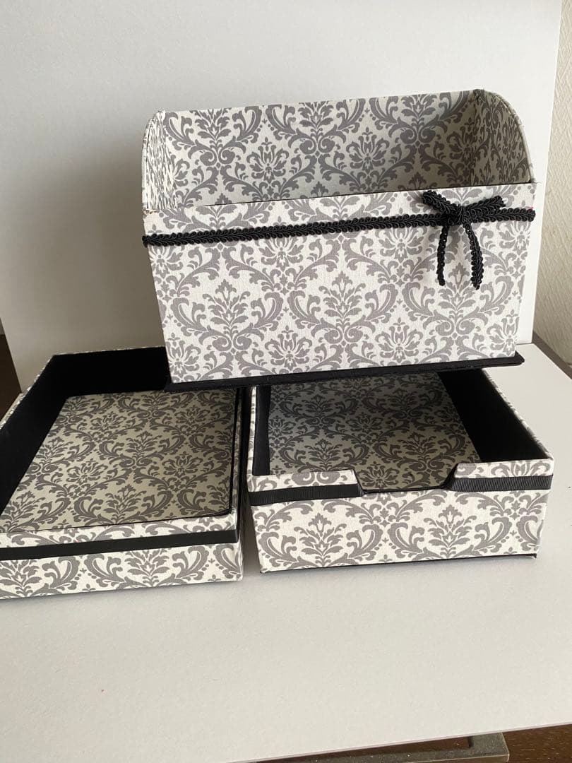 T☆☆様オーダー品 リピーター様 ダマスク柄収納ボックスセット
