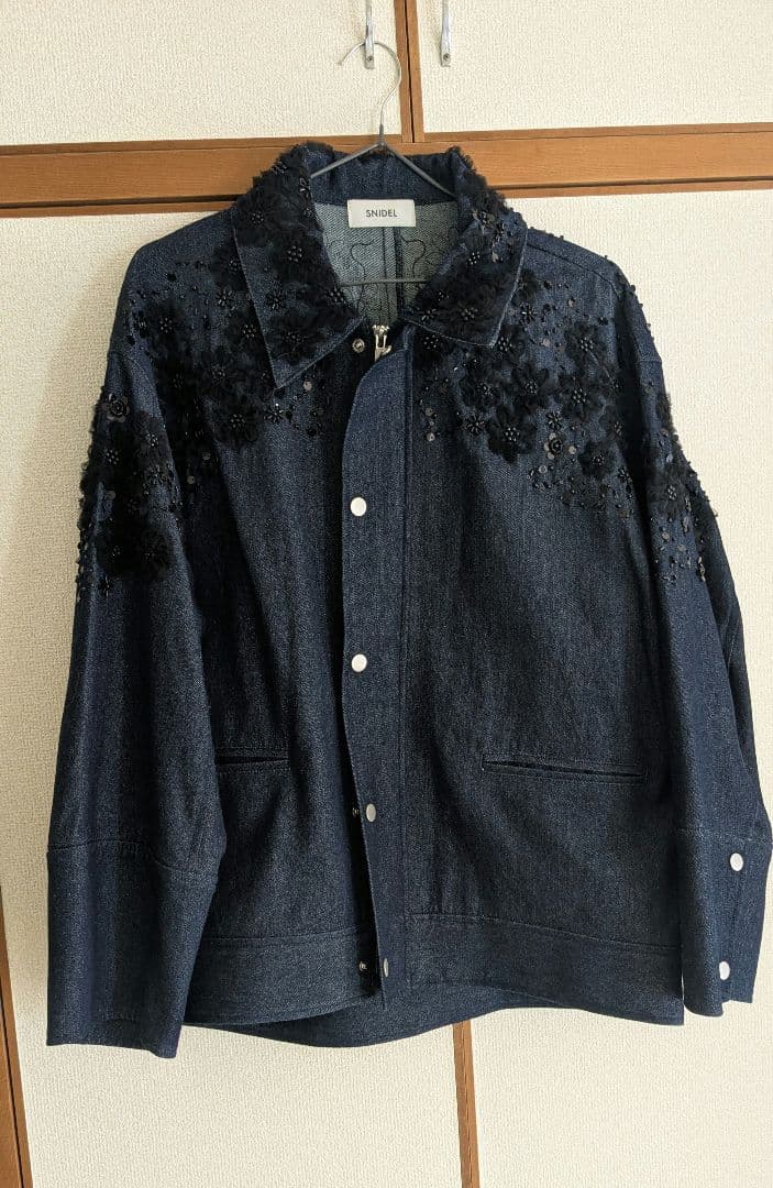 み*ー様 SNIDEL☆エンブロイダリーブルゾン【インディゴ】