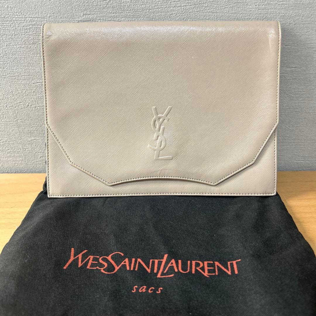Yves Saint Laurent クラッチバッグ ヴィンテージ 白 ベージュ