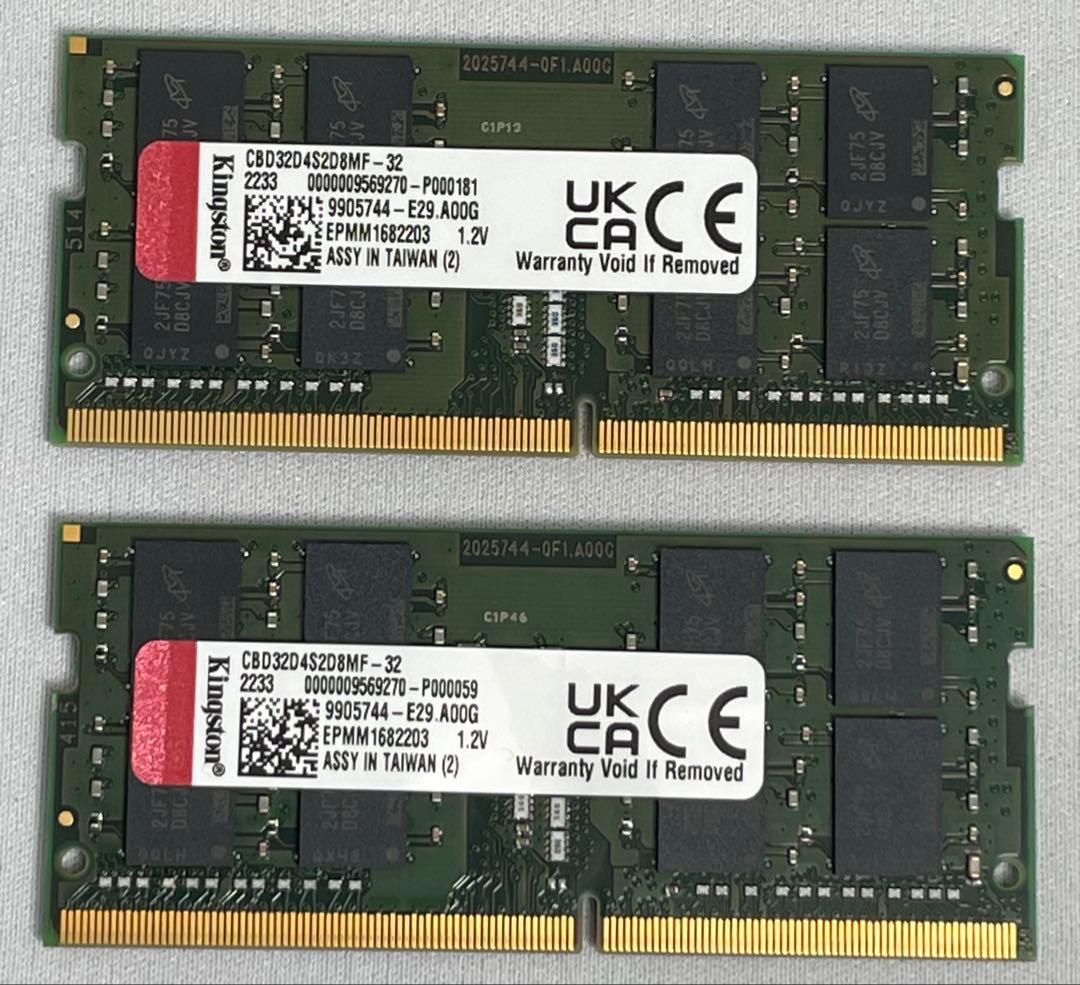 Kingston DDR4メモリ 3200MT 64GB (32GB×2)