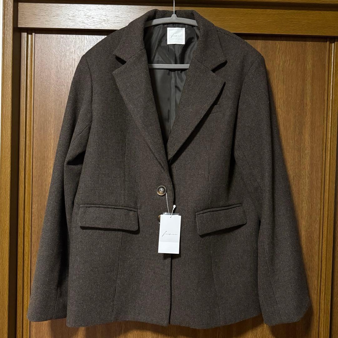 feepur ウール混テーラードジャケット ブラウンMサイズ