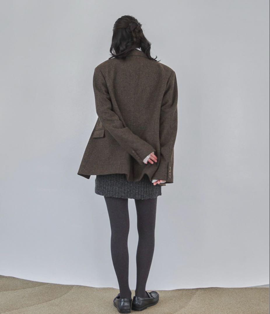 feepur ウール混テーラードジャケット ブラウンMサイズ