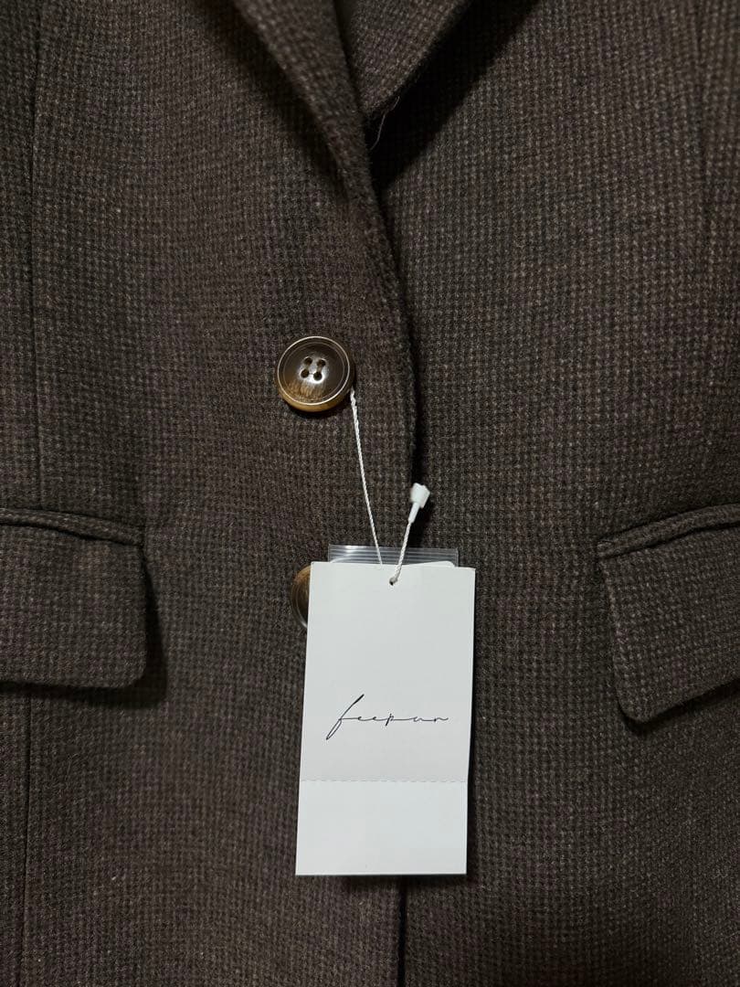 feepur ウール混テーラードジャケット ブラウンMサイズ