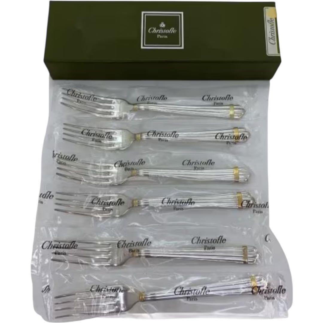 【未開封】 クリストフル アリアゴールドリング フォーク 6点