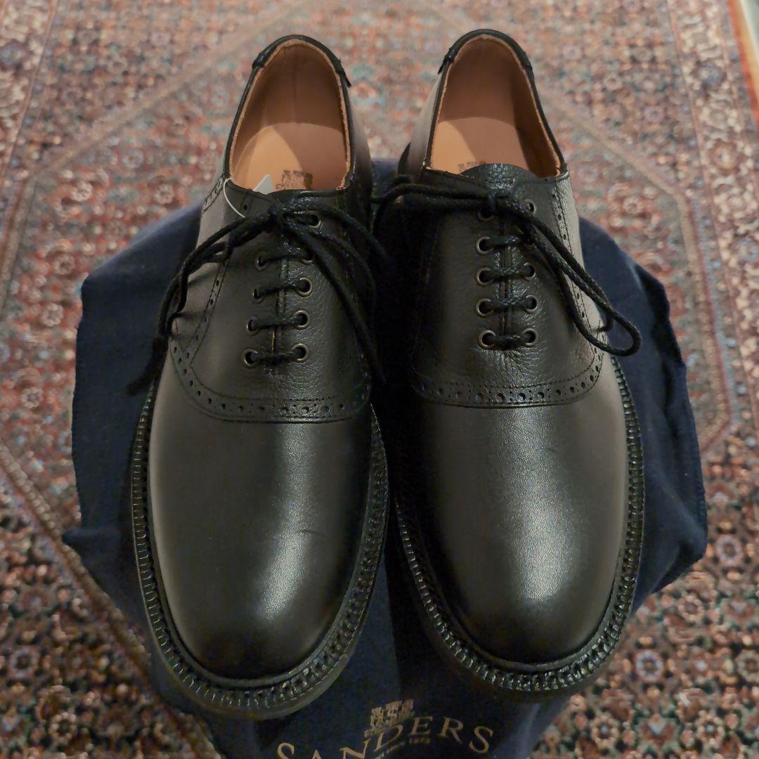SANDERS ブラック サドルシューズ UK6 MADE IN ENGLAND