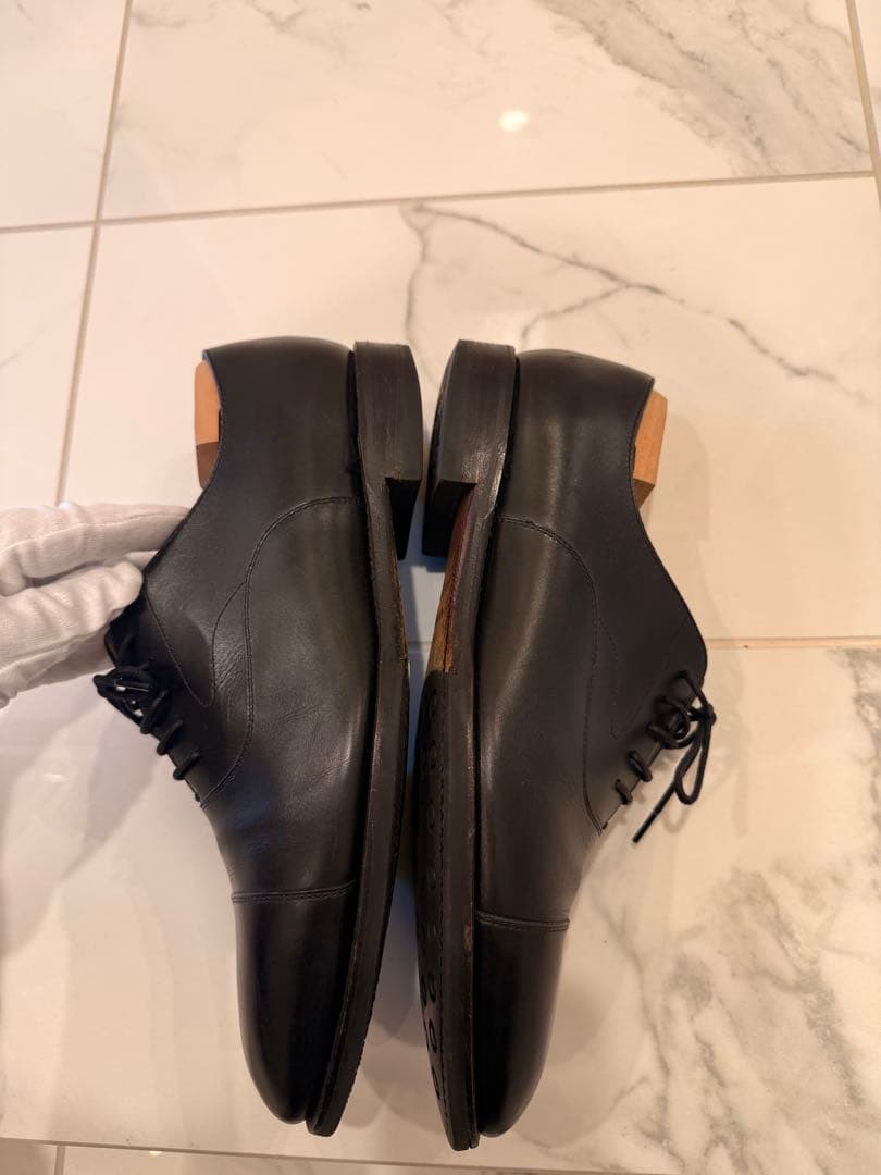 美品 ユニオンインペリアル 内羽根ストレートチップ アノネイレザーブラック 7H